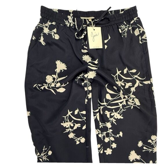 NEW JOIE Daltona Floral Print Wide Leg Pant Women Size Medium Navy Blue Palazzo - Picture 4 of 13